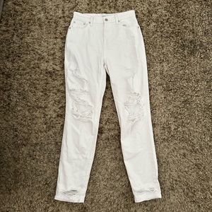 Pistola white distressed straight leg jeans